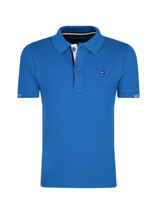 Sleeve Text Polo S/S Lapis Lazuli 431-880 / 10