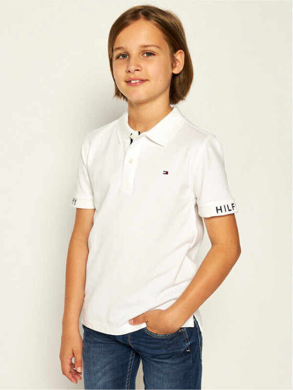 Sleeve Text Polo S/S White 658-170 / 10