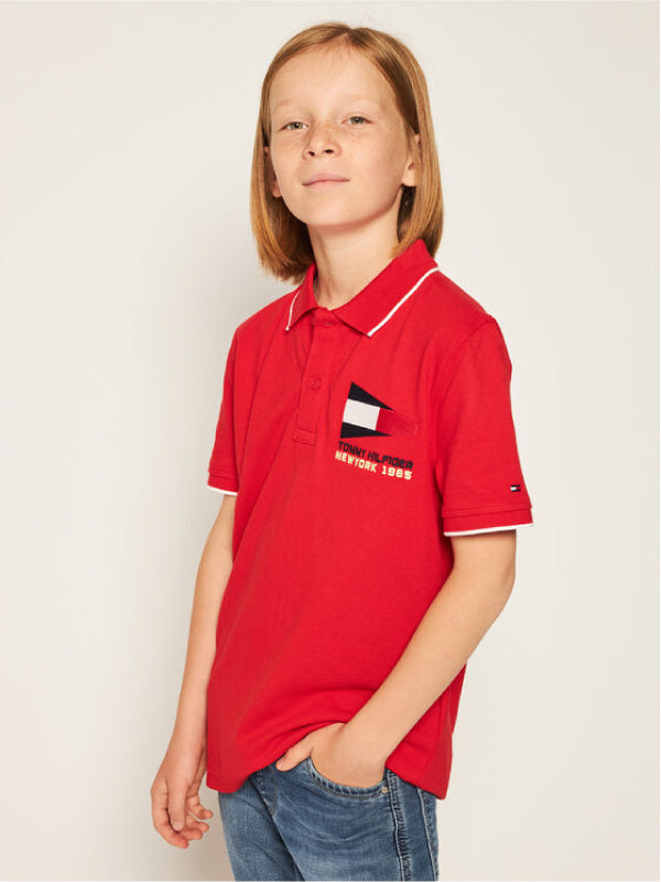 Badge Polo S/S Deep Crimson 106-880 / 10