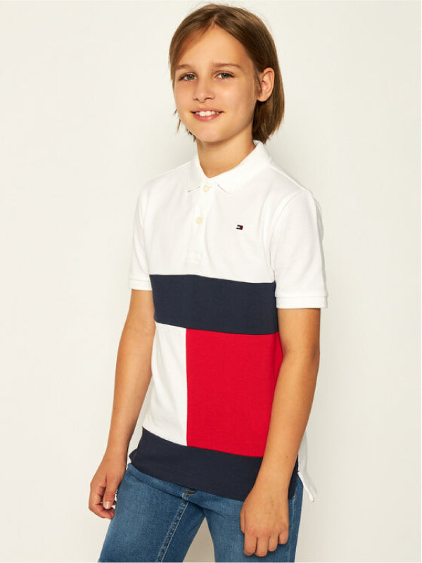 Colorblock Flag Polo S/S White 658-170 / 10