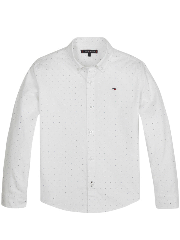 Mini Print Hilfiger Shirt L/S White 658-170 / 14