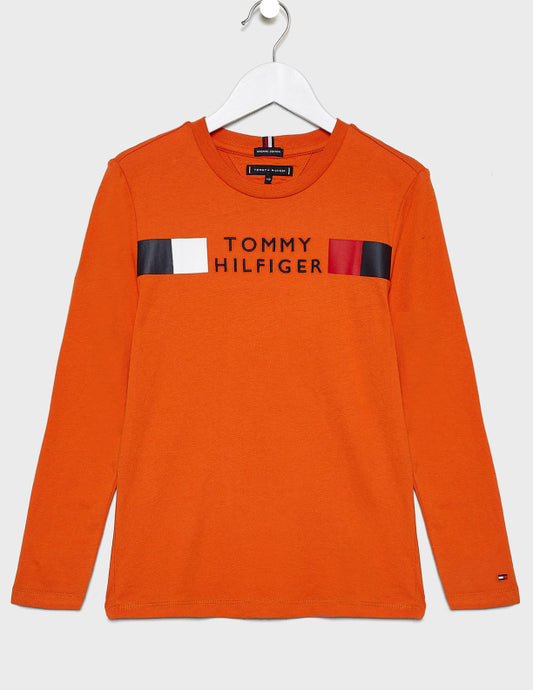 Msw Global Stripe Tee L/S Bonfire Orange / 10