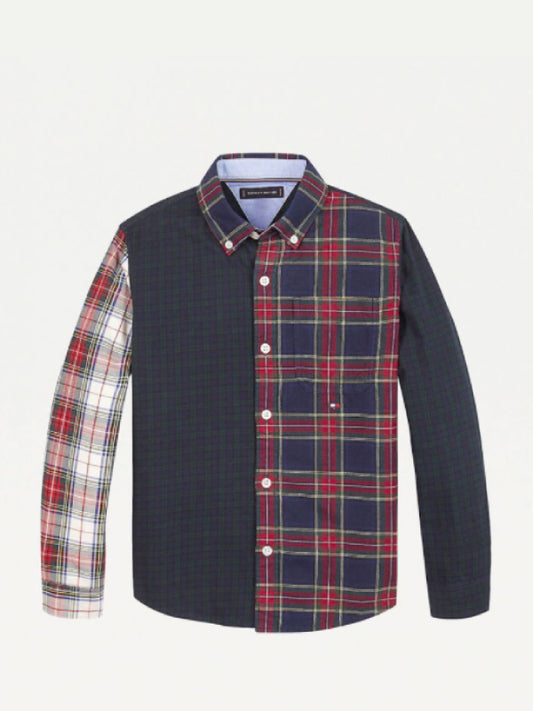 Mixed Check Shirt L/S Twilight Navy/Vintage Blue / 10