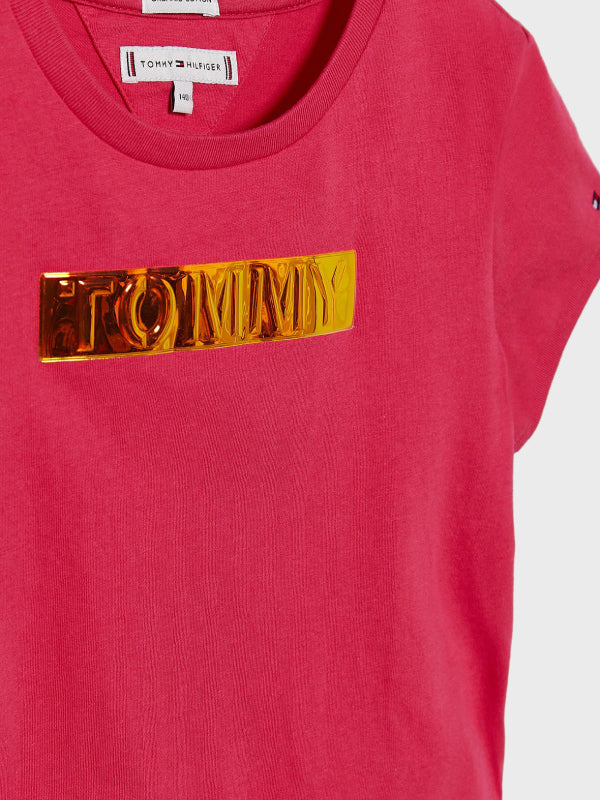 Tommy Foil Label Tee S/S Blush Red / 10