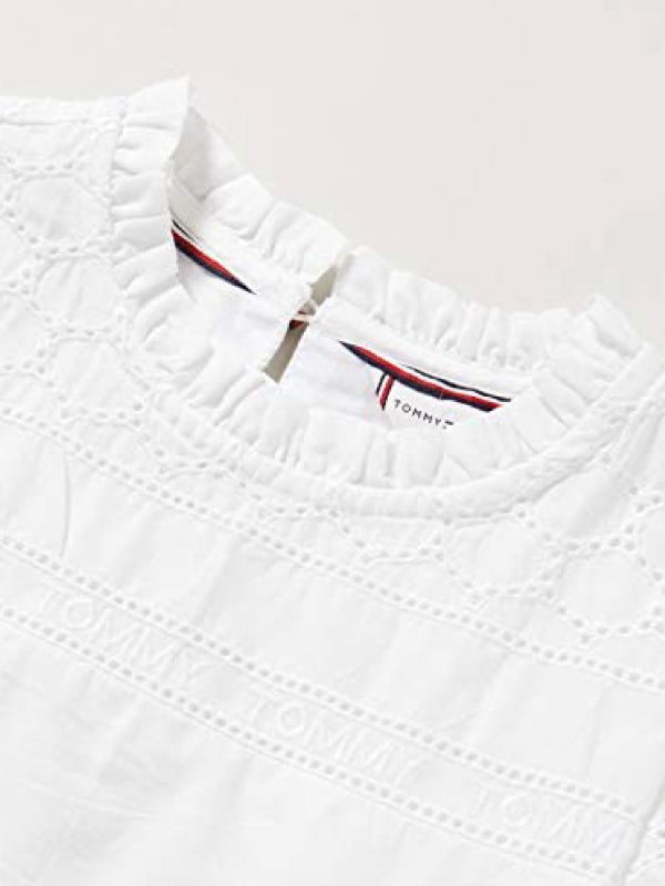 Broderie Anglaise Top S/S White / 10