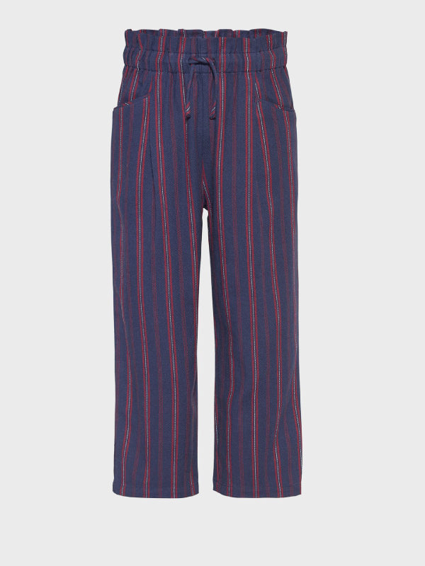 Stripe Paperbag Pants Twilight Navy/ Deep Crimson/ White / 10