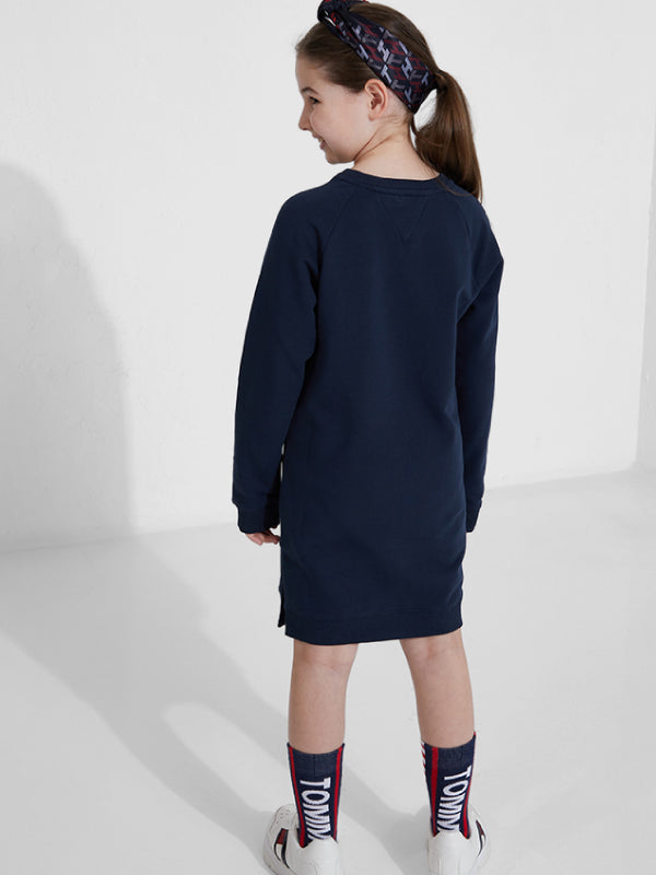 Ruffle Rib Sweat Dress L/S Twilight Navy / 10