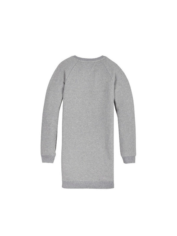 Ruffle Rib Sweat Dress L/S Mid Grey Htr / 10