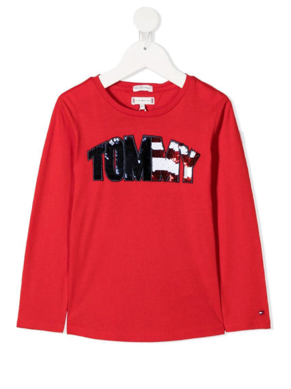 Flip Sequins Tee L/S Deep Crimson / 10