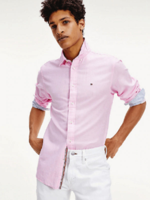 Cotton Linen Twill Shirt Taffy Pink / L