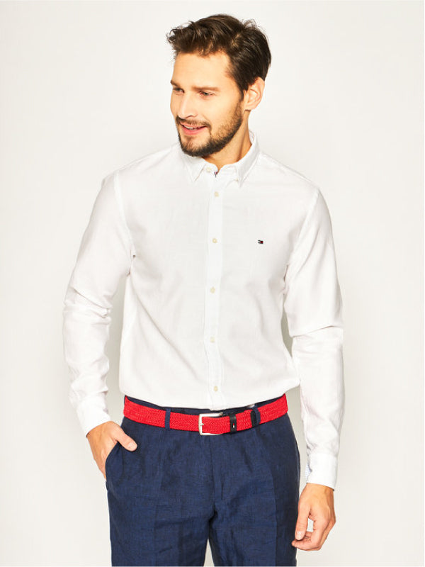 Cotton Linen Twill Shirt White / L