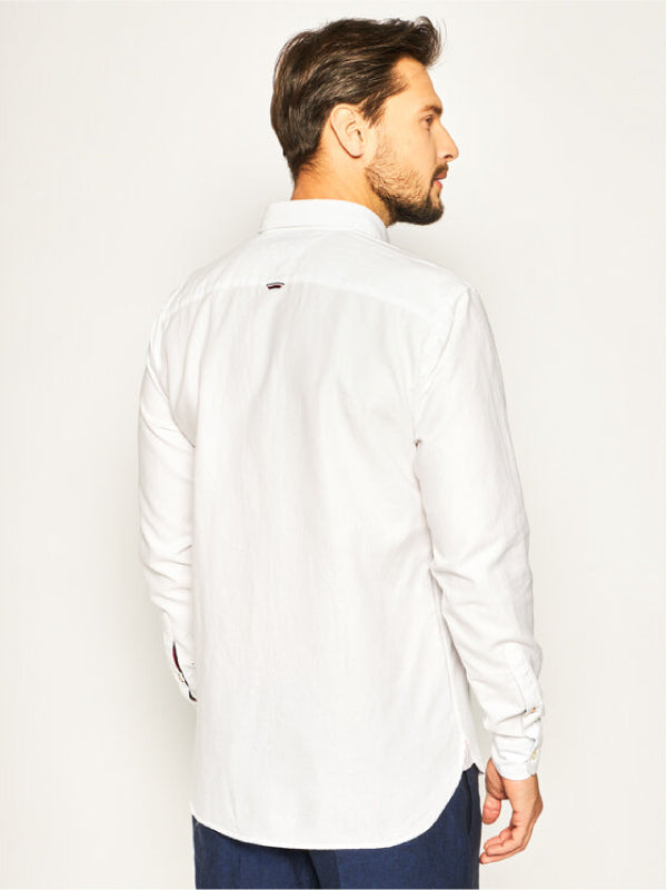 Cotton Linen Twill Shirt White / L