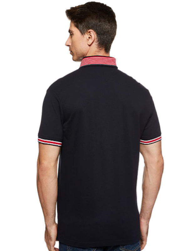 Contrast Tipped Collar Reg Polo DESERT SKY / L