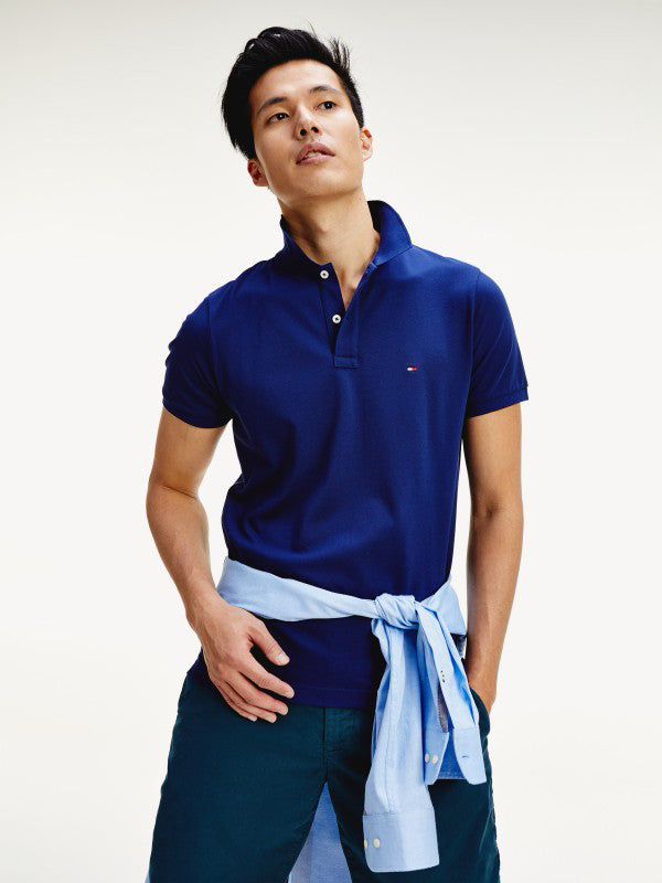 Global Stripe Insert Slim Polo BLUE INK / L