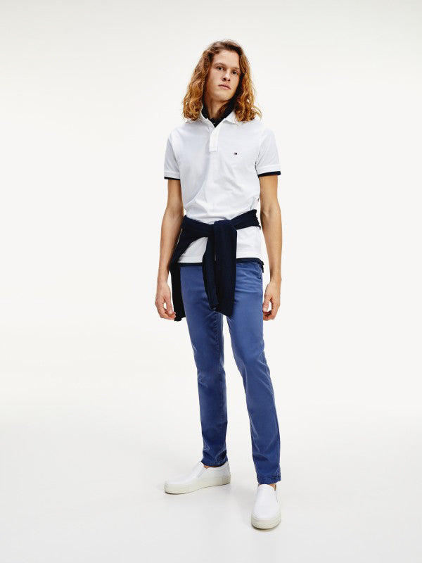 Global Stripe Insert Slim Polo WHITE / L