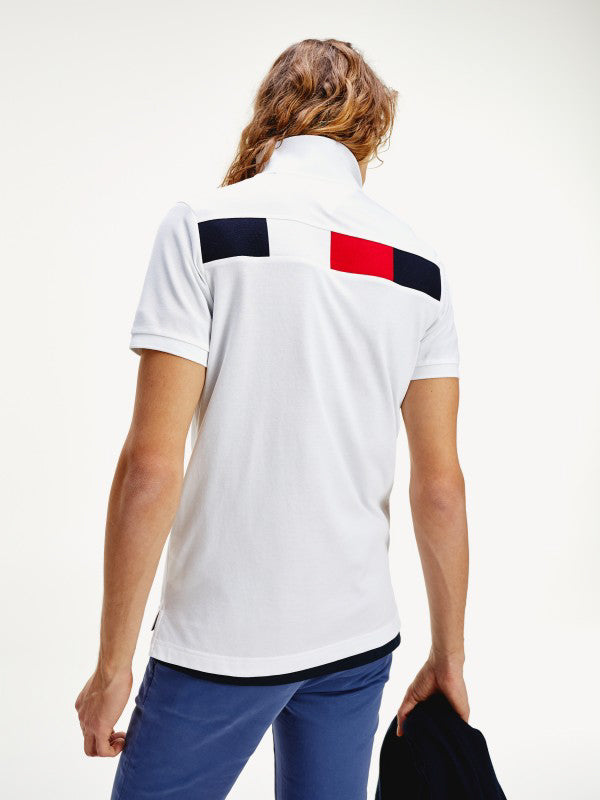 Global Stripe Insert Slim Polo WHITE / L