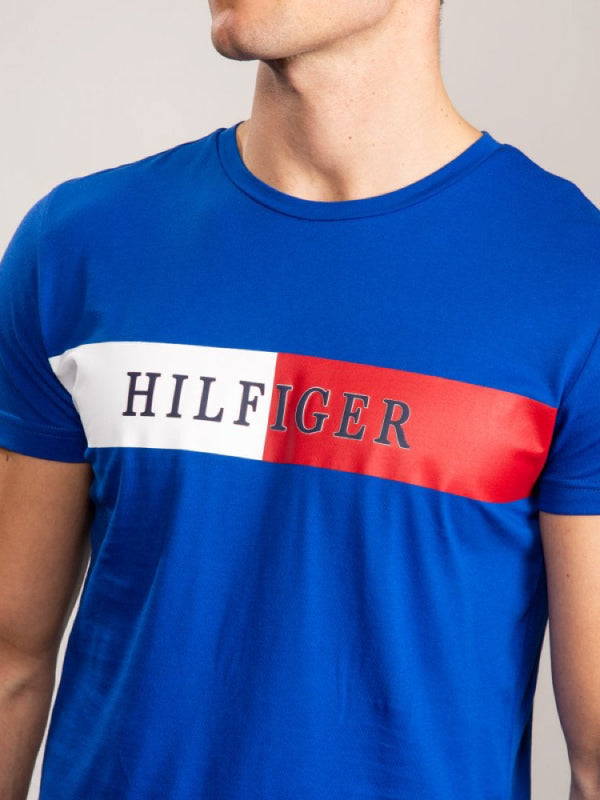 Block Stripe Hilfiger Tee PHTHALO BLUE / L