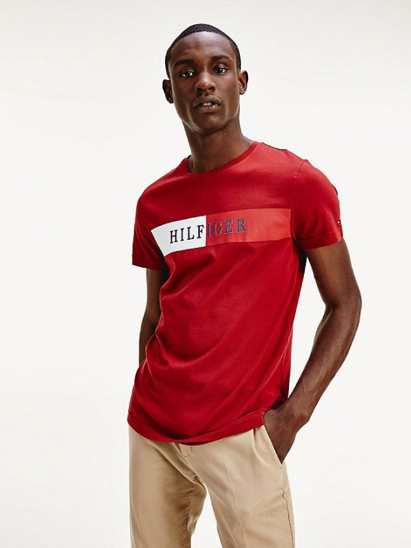 Block Stripe Hilfiger Tee REGATTA RED / L