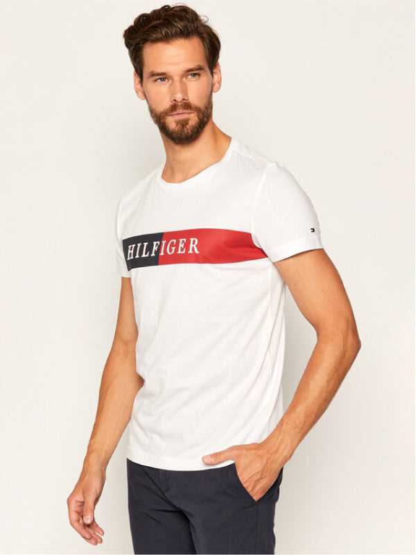 Block Stripe Hilfiger Tee WHITE / L