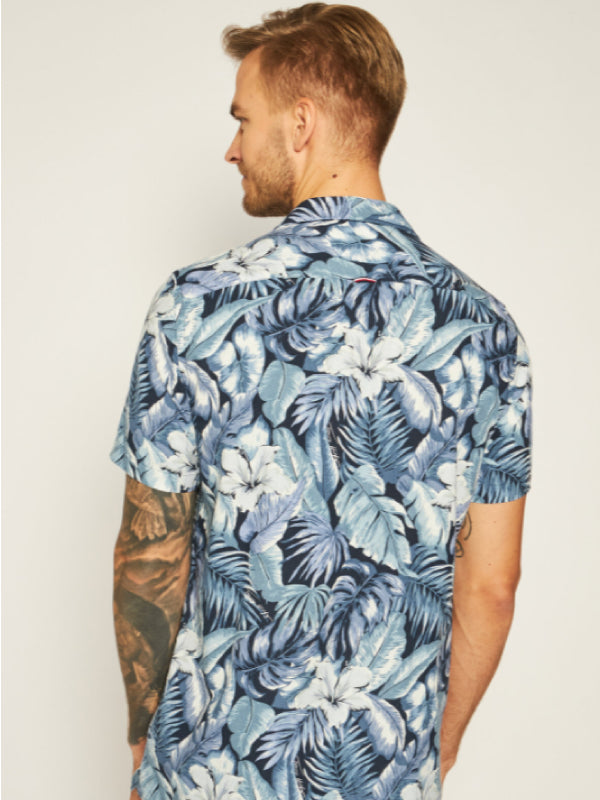 Hawaiian Print Shirt S/S Washed Ink / Multi / L