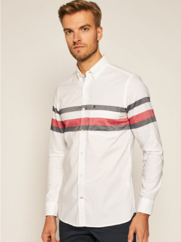 Slim Global Stripe Shirt White / Multi / L