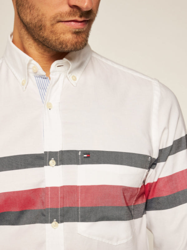 Slim Global Stripe Shirt White / Multi / L