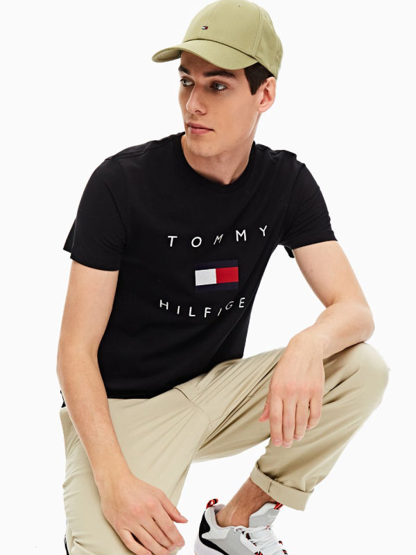 Tommy Flag Hilfiger Tee Black / L