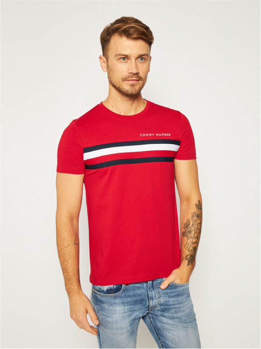 Global Stripe Tee PRIMARY RED / L