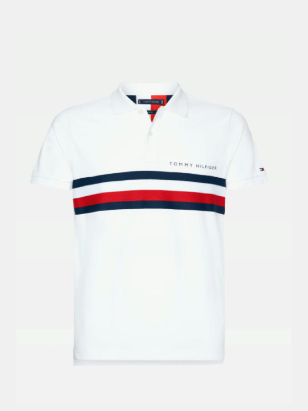 Global Stp Chest Tape Slim Polo WHITE / L