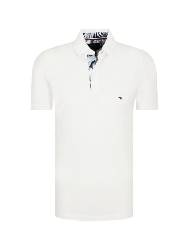 Printed Placket Slim Polo WHITE / L