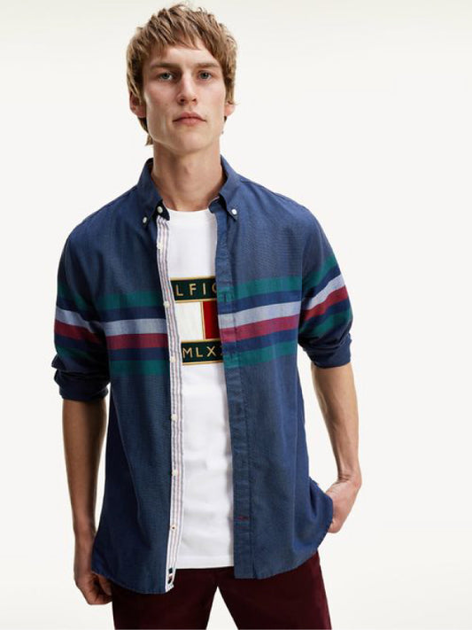 Icon Global Stripe Shirt Carbon Navy / Multi / L