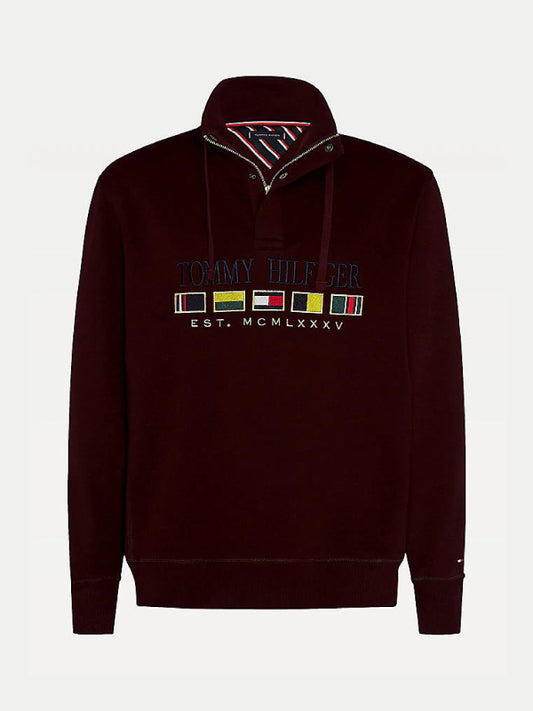 Icon Half Zip Mock Deep Burgundy / L