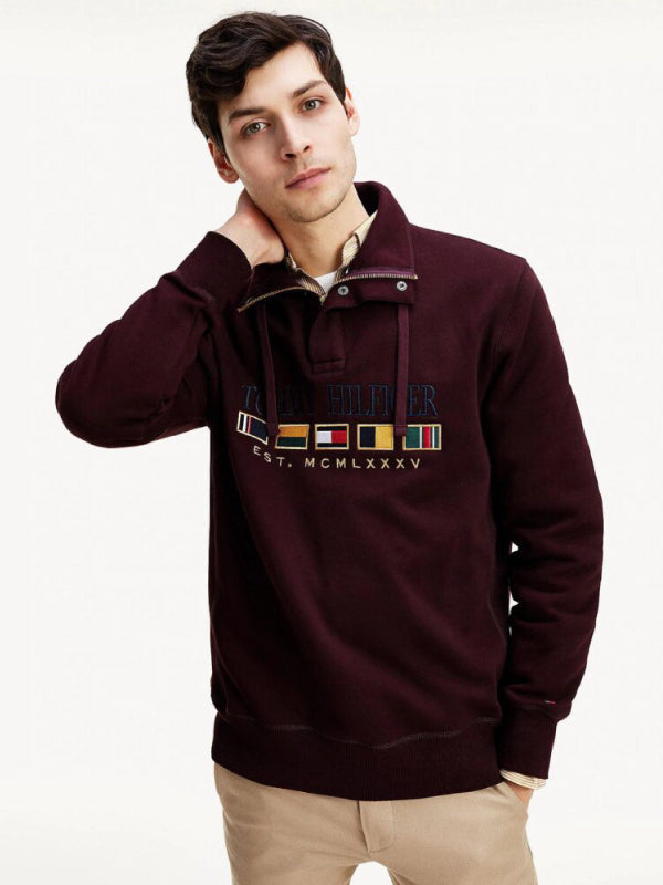 Icon Half Zip Mock Deep Burgundy / L