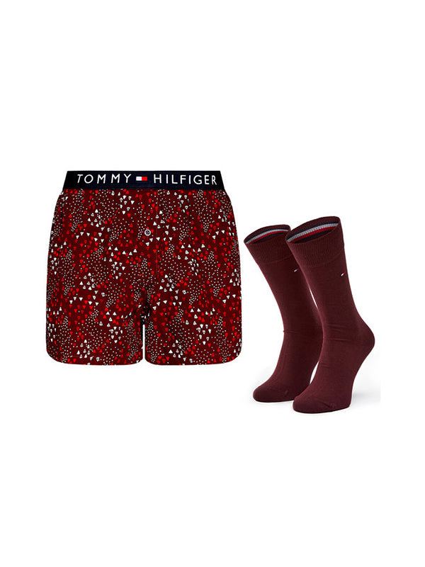 Woven Boxer & Sock Set Deep Burgundy/Deep Burgundy / XL