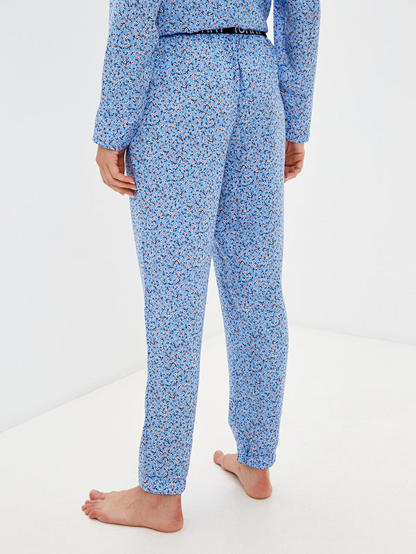 Cuffed Pant Print Light Iris Blue / LG