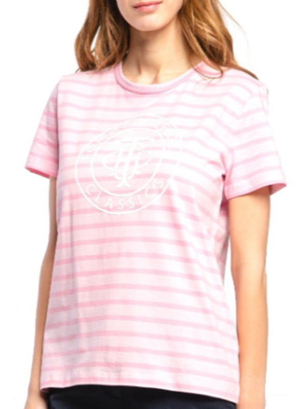 Th Cool Ess Relaxed Graphic Tee BRETON STP /  FROSTED PINK / L