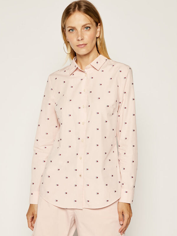 Felicia Shirt Ls W2 MINI FLAG ALL OVER EMBR / PALE PINK / 42