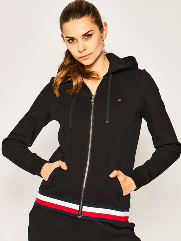 Zip-Through Hoodie BLACK / L