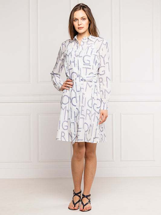 Leila Dress Ls TOMMY SPELL OUT LARGE / WHITE / 42