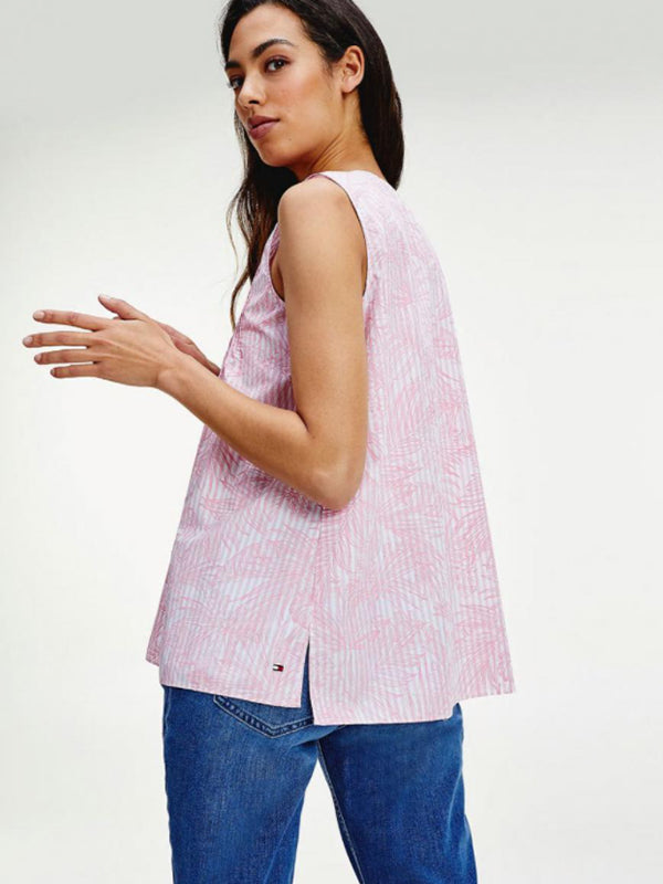 Reisa Top Ns PALM FLORAL PRT - PINK STP Y/D / 36