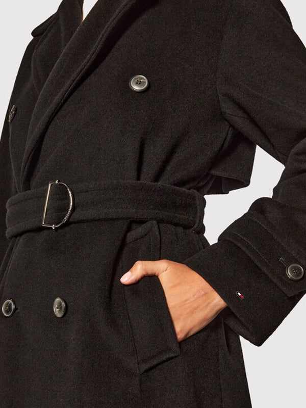 Post Consumer Wool Blend Trench Black / 42