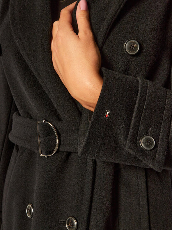 Post Consumer Wool Blend Trench Black / 42