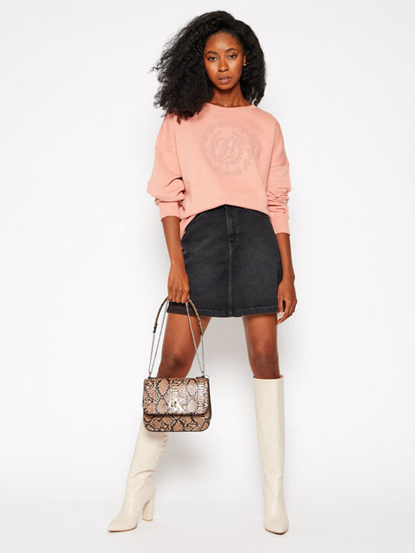 Oversized Floral Th Sweatshirt Clay Pink / L