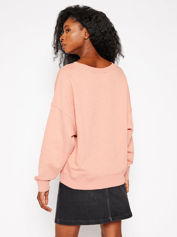 Oversized Floral Th Sweatshirt Clay Pink / L