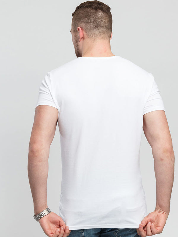 Stretch Cn Tee Ss 3P WHITE / XXL