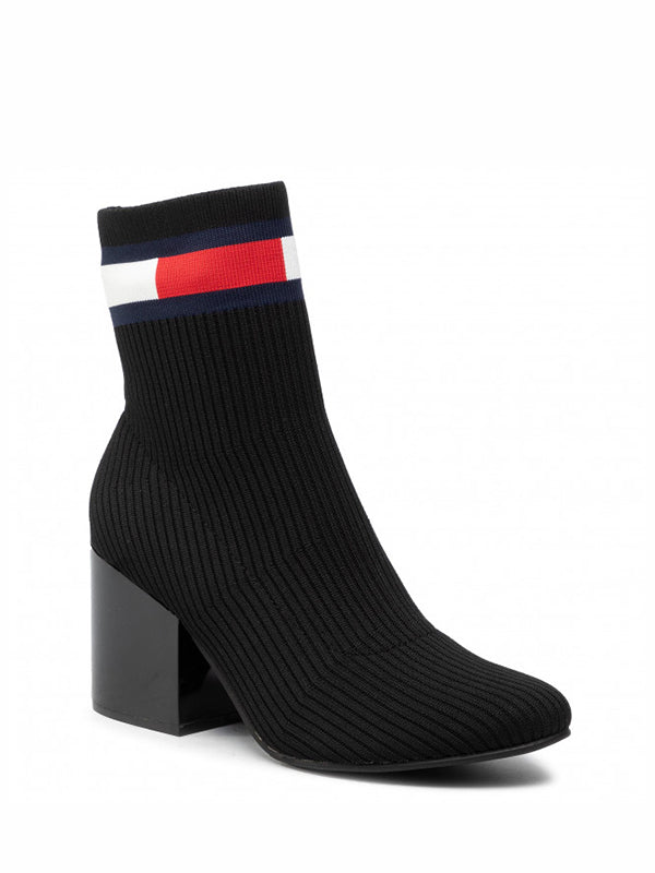 Flag Sock Mid Heel Boot BLACK / 36