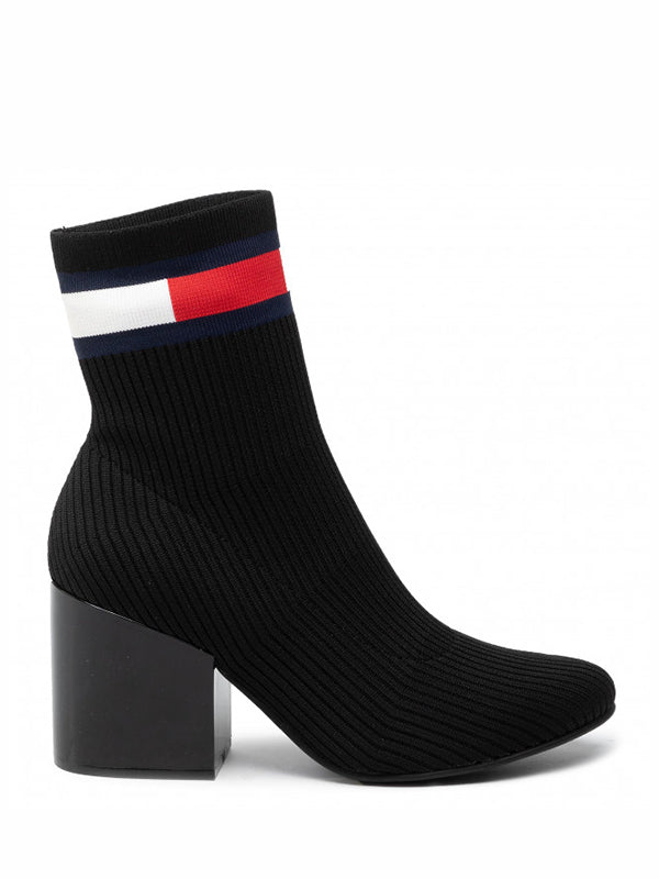 Flag Sock Mid Heel Boot BLACK / 36