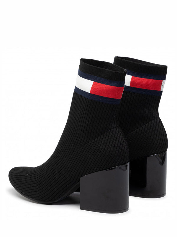 Flag Sock Mid Heel Boot BLACK / 36