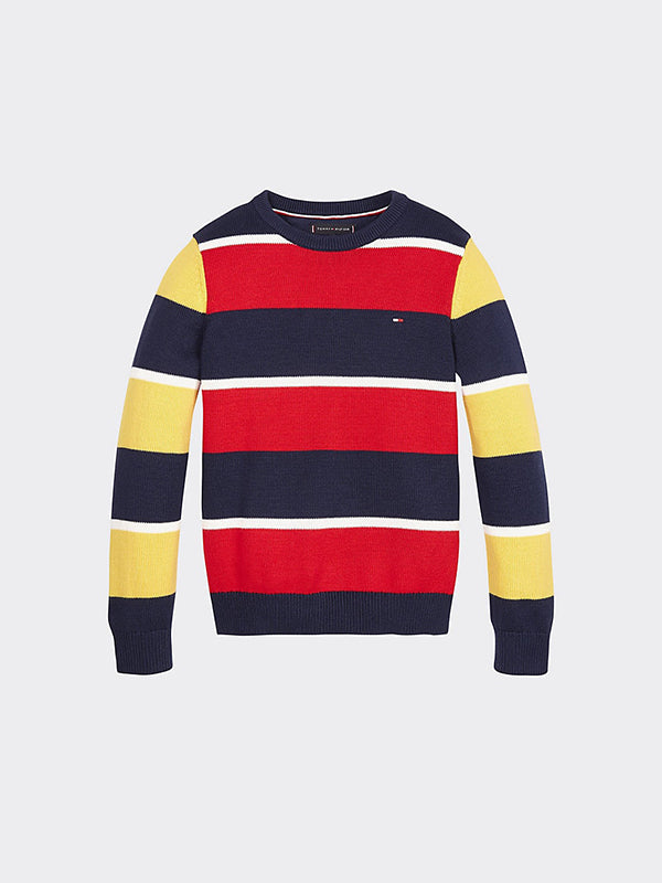 Stripe Sweater Black Iris/Aspen Gold / 10