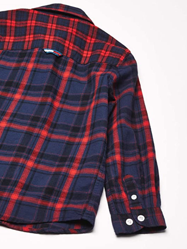 Mixed Check Shirt Black Iris / Formula one / 10